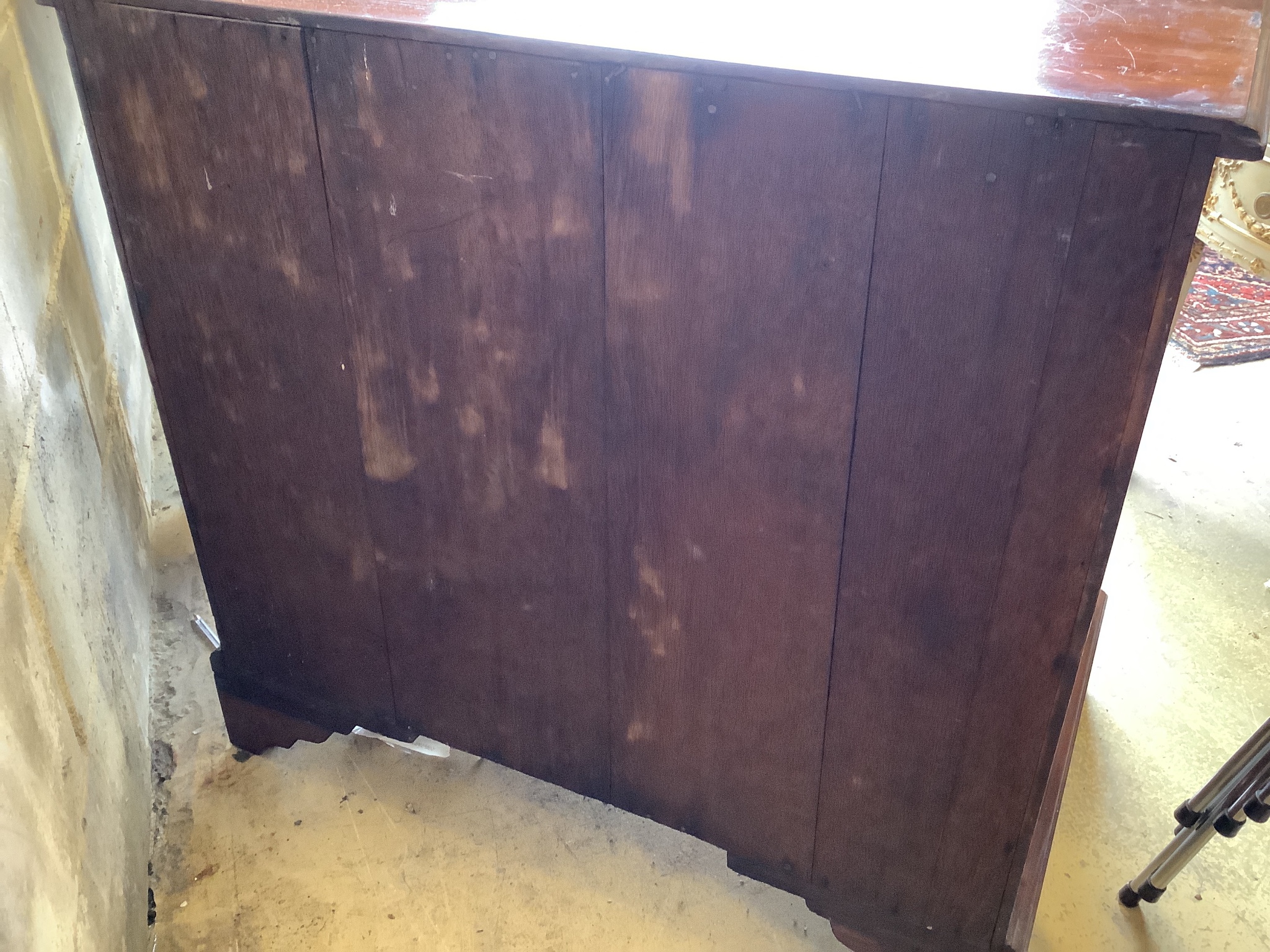 A small George III mahogany chest with slide, width 84cm, depth 51cm, height 80cm